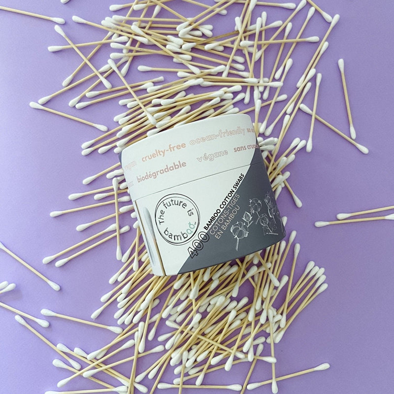 400-Pack Biodegradable Cotton Swabs - Eco-Friendly, 100% Natural Cotton and Sustainable Bamboo - INNER 6