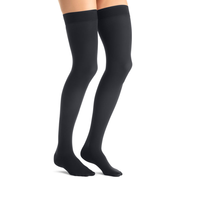 JOBST Opaque Compression Stockings 15-20 mmHg Thigh High Silicone Dot Band Closed Toe