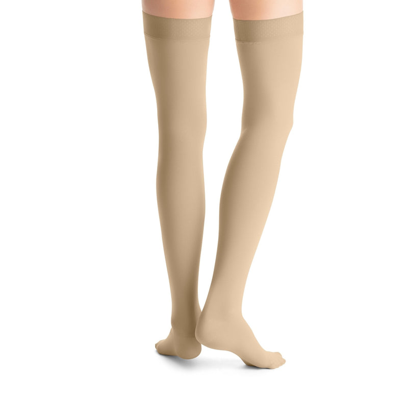 JOBST Opaque Compression Stockings 20-30 mmHg Thigh High Silicone Dot Band Closed Toe Petite
