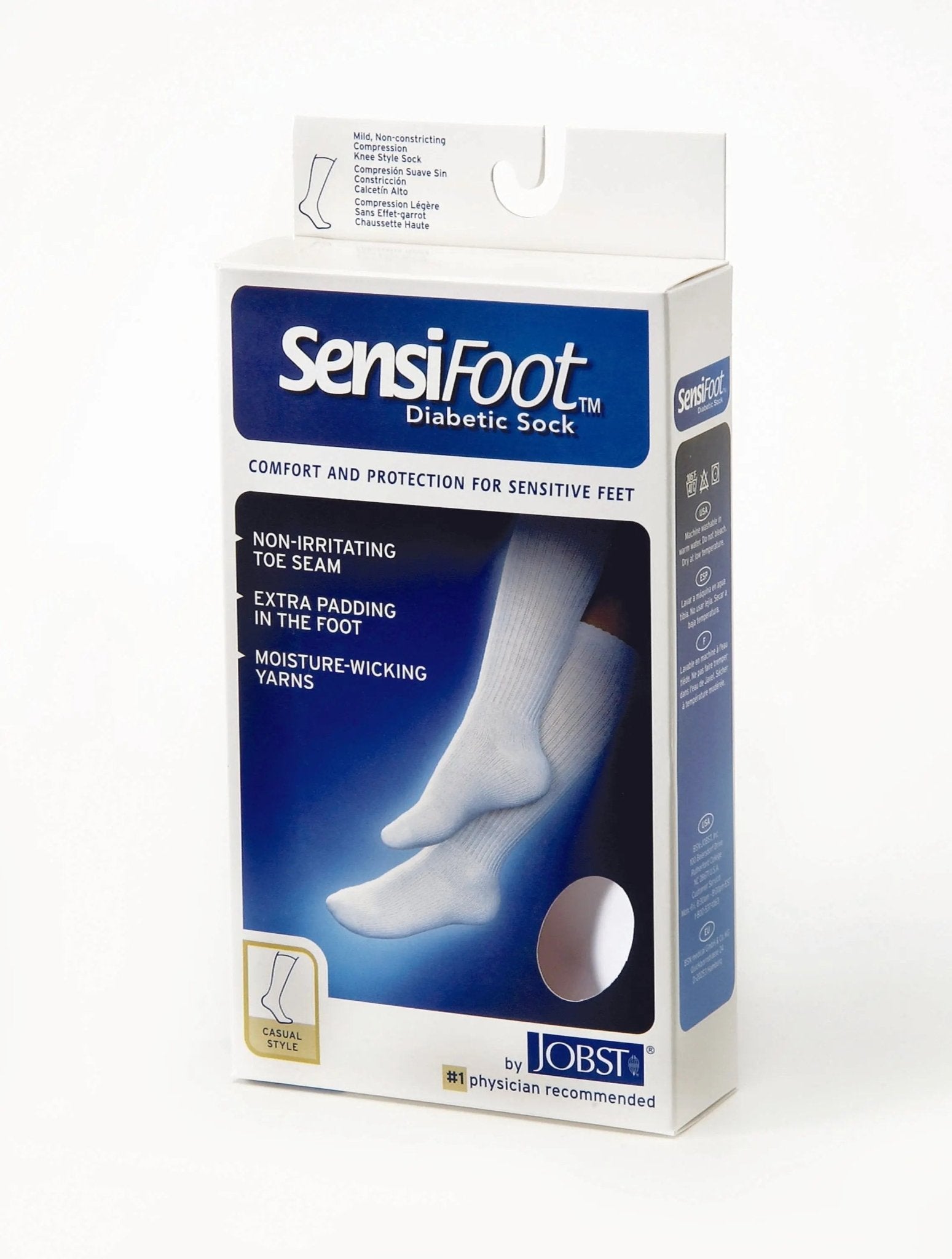 JOBST SensiFoot Diabetic Compression Socks 8-15 mmHg Knee High, Closed ...