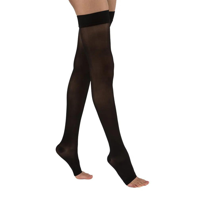 JOBST UltraSheer Compression Stockings 15-20 mmHg Thigh High Silicone Dot Band Open Toe