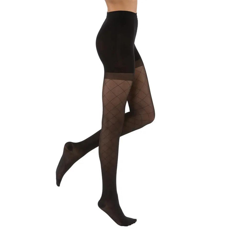 JOBST UltraSheer Diamond Pattern Compression Stockings 15-20 mmHg Waist High Closed Toe