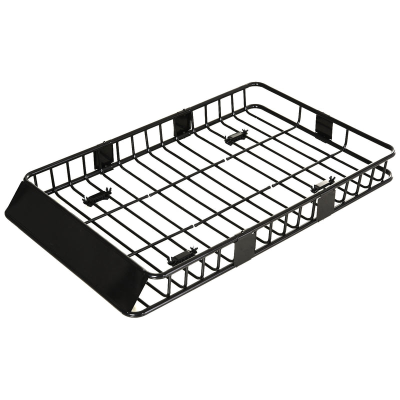 HOMCOM Adjustable 64"/43" x 39" Car Roof Rack Universal Rooftop Cargo Carrier with U-bolts 220 lbs Load Capacity