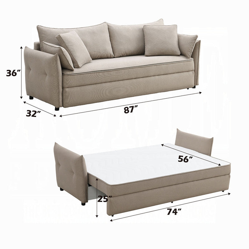 Cais Condo Size Sleeper Sofa w/Storage - Beige