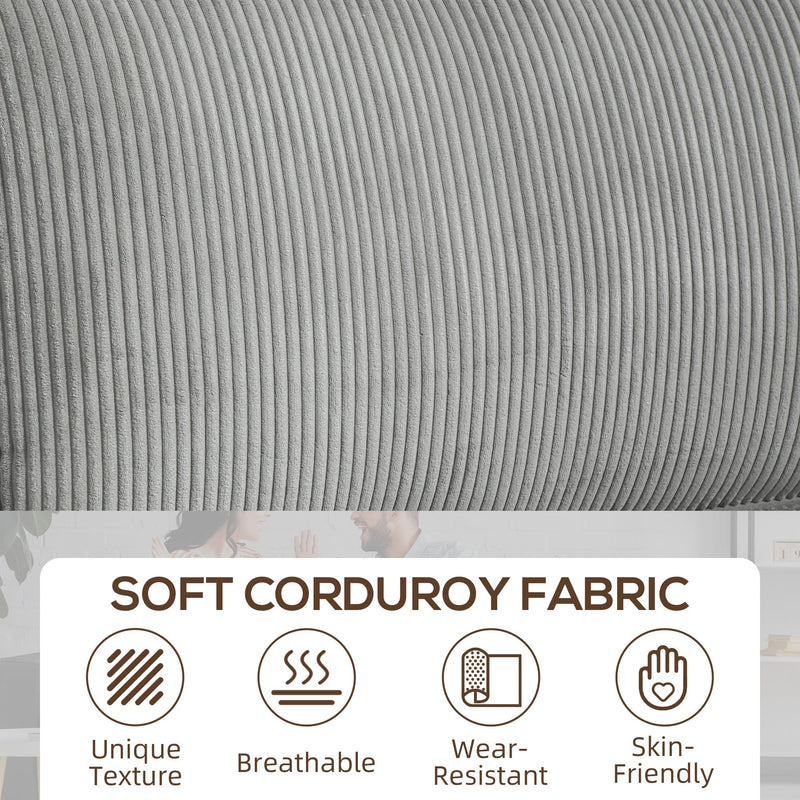 Laura Upholstered Sofa with Cup Holders-Light Grey