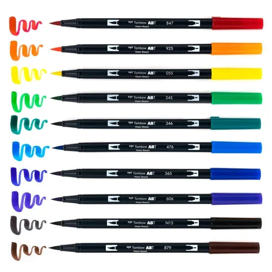 Tombow - Dual Brush Pen Art Markers: Primary - 10-Pack