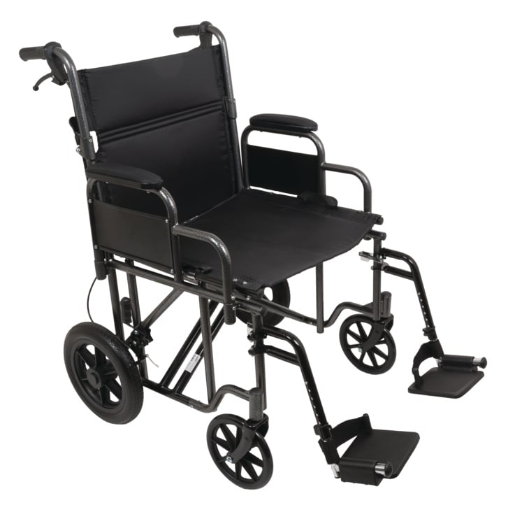 ProBasics Bariatric Steel Transport Chair in Silver Vein - Mobility Aid for Individuals up to 400 lbs