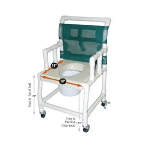 PVC Wheeled Commode -18" x 18" - 150HL