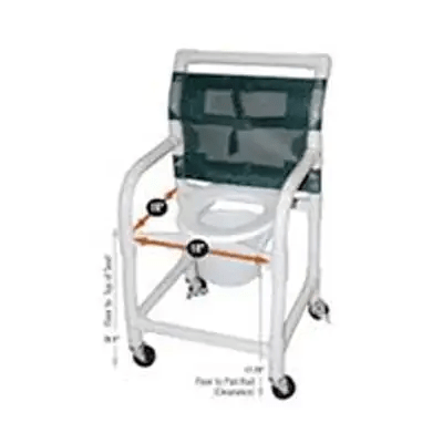 PVC Wheeled Commode - 18" x 18"