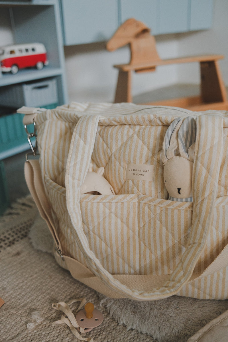 Sac à couches en coton biologique - Collection rayée