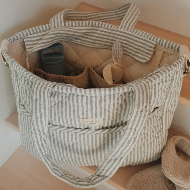Sac à couches en coton biologique - Collection rayée