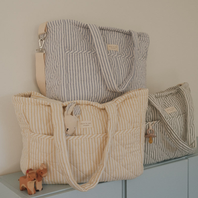 Sac à couches en coton biologique - Collection rayée