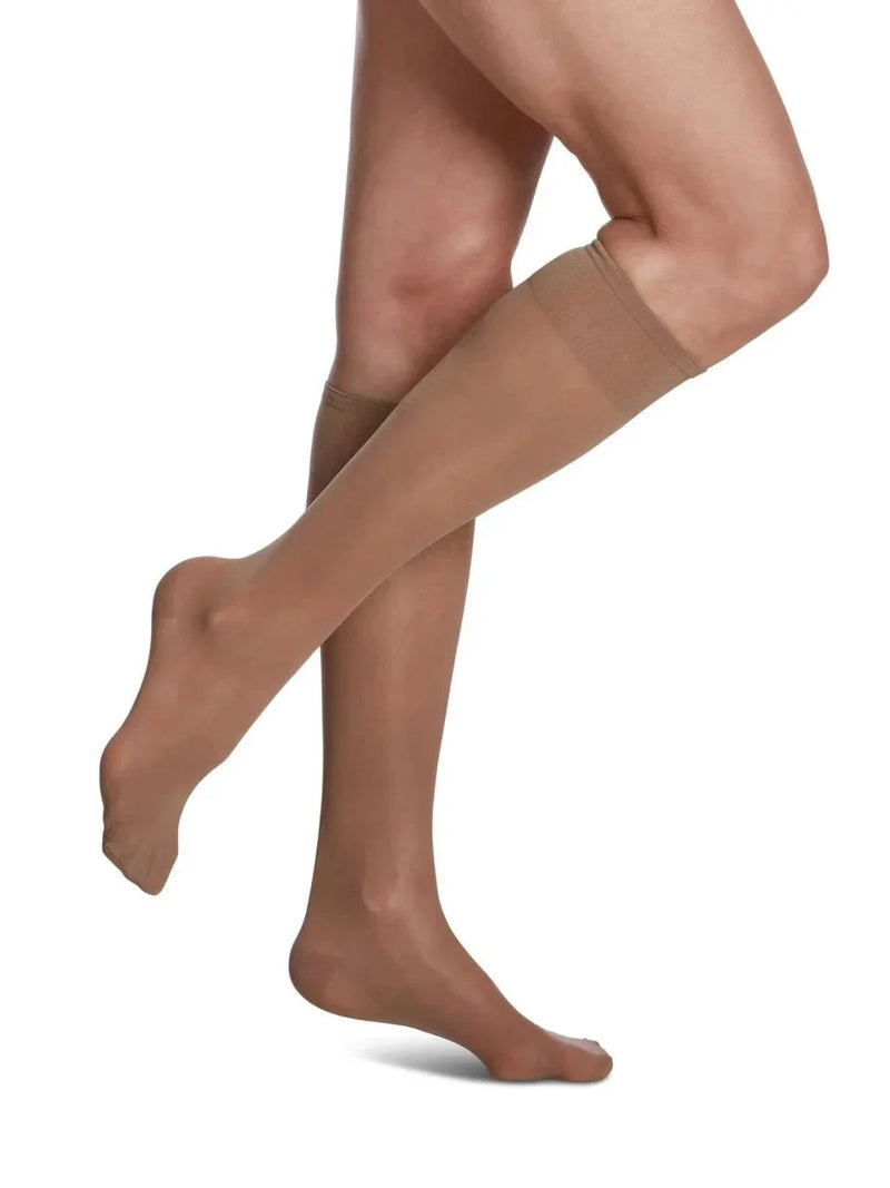 Sigvaris 120 Sheer Fashion Compression Socks 15-20 mmHg Calf High For Women Closed Toe