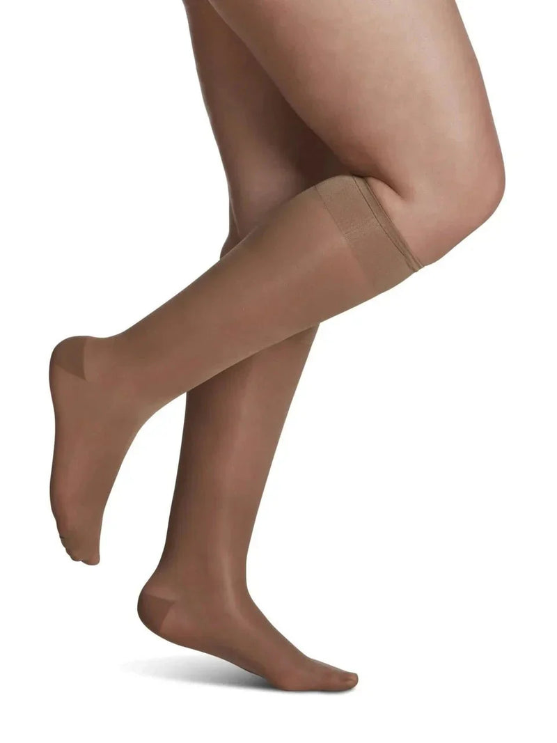 Sigvaris 120 Sheer Fashion Compression Socks 15-20 mmHg Calf High For Women Closed Toe