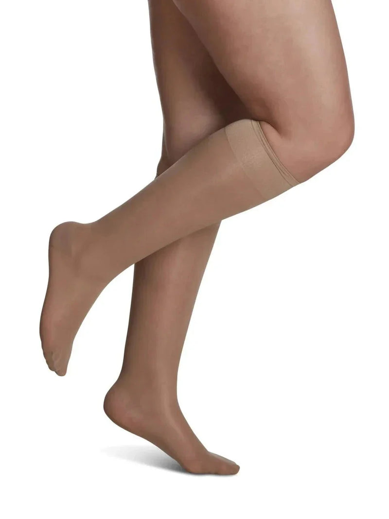Sigvaris 120 Sheer Fashion Compression Socks 15-20 mmHg Calf High For Women Closed Toe