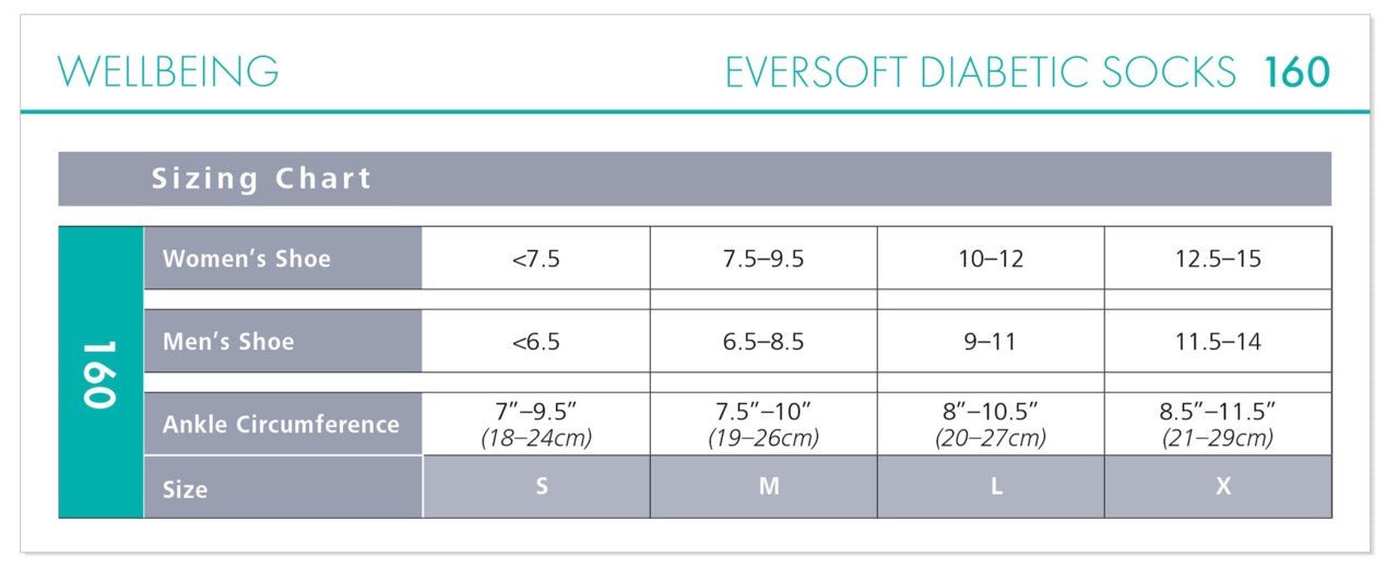 Sigvaris 160 Eversoft Diabetic Compression Socks 15-20 mmHg Calf High ...