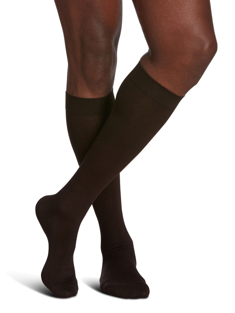 Sigvaris 190 Sea Island Cotton Compression Socks 15-20 mmHg Calf High for Men Closed Toe