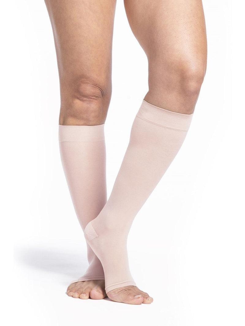 Sigvaris 780 Sheer Compression Socks 15-20 mmHg Calf High for Women Open Toe