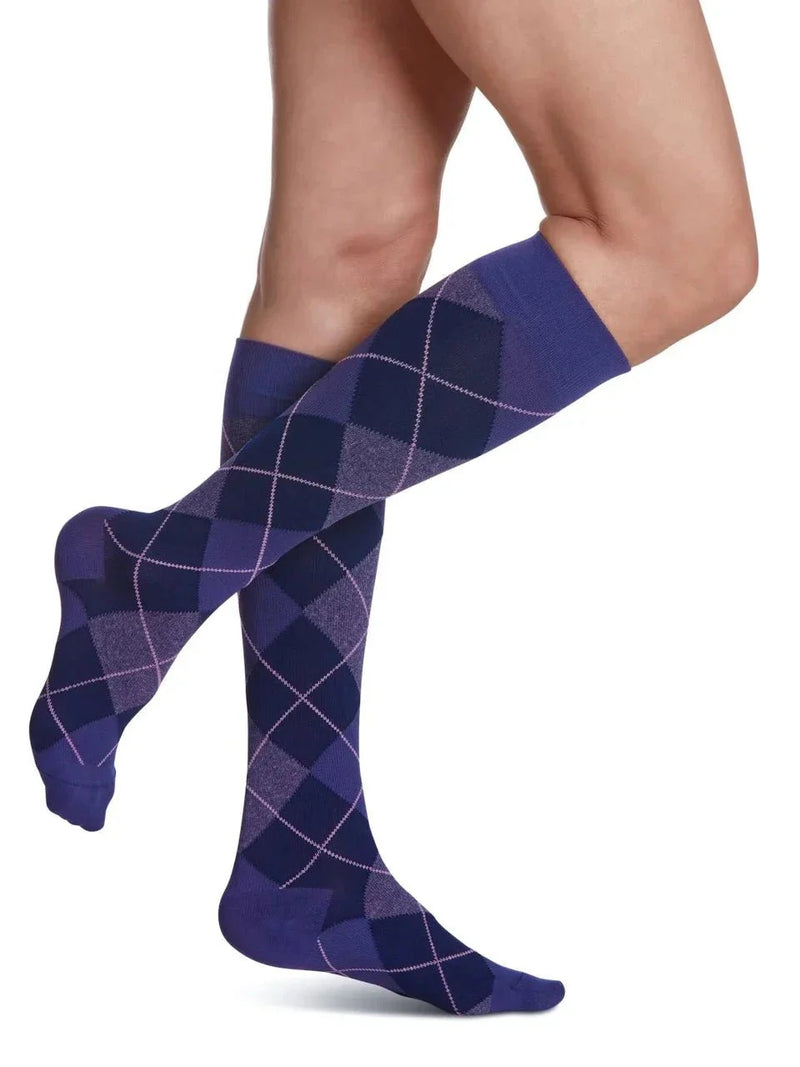 Sigvaris 830 Microfiber Pattern Compression Socks 20-30 mmHg Calf High for Female Closed Toe