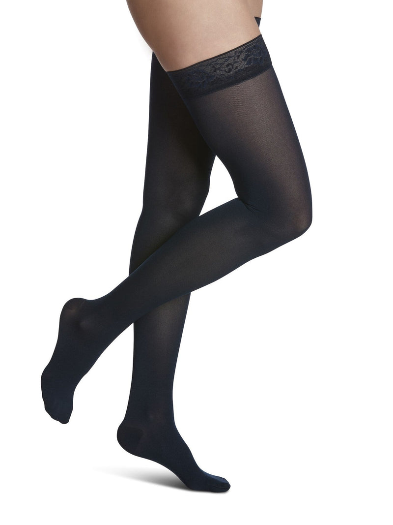 Sigvaris 840 Soft Opaque Compression Socks 20-30 mmHg Thigh High for Female Closed Toe