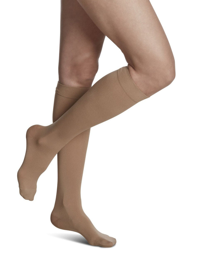Sigvaris 840 Soft Opaque Compression Socks 30-40 mmHg Calf High for Female Closed Toe