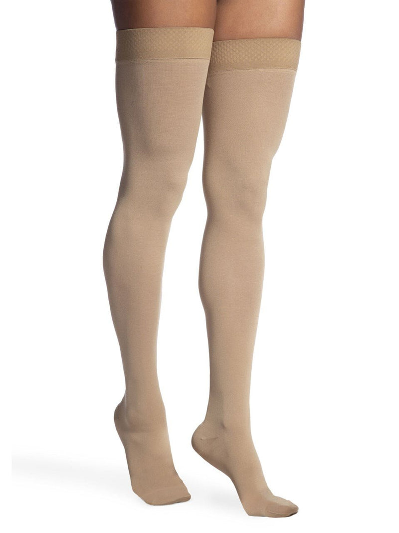 Sigvaris 860 Opaque Compression Socks 20-30 mmHg Thigh High For Women Closed Toe
