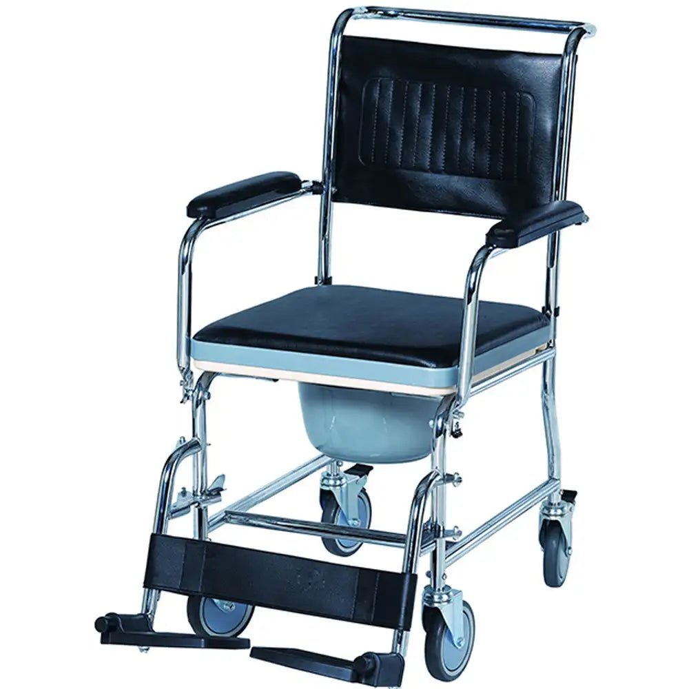 Steel/Chrome Wheeled Commode - CH1075 — Home & Well