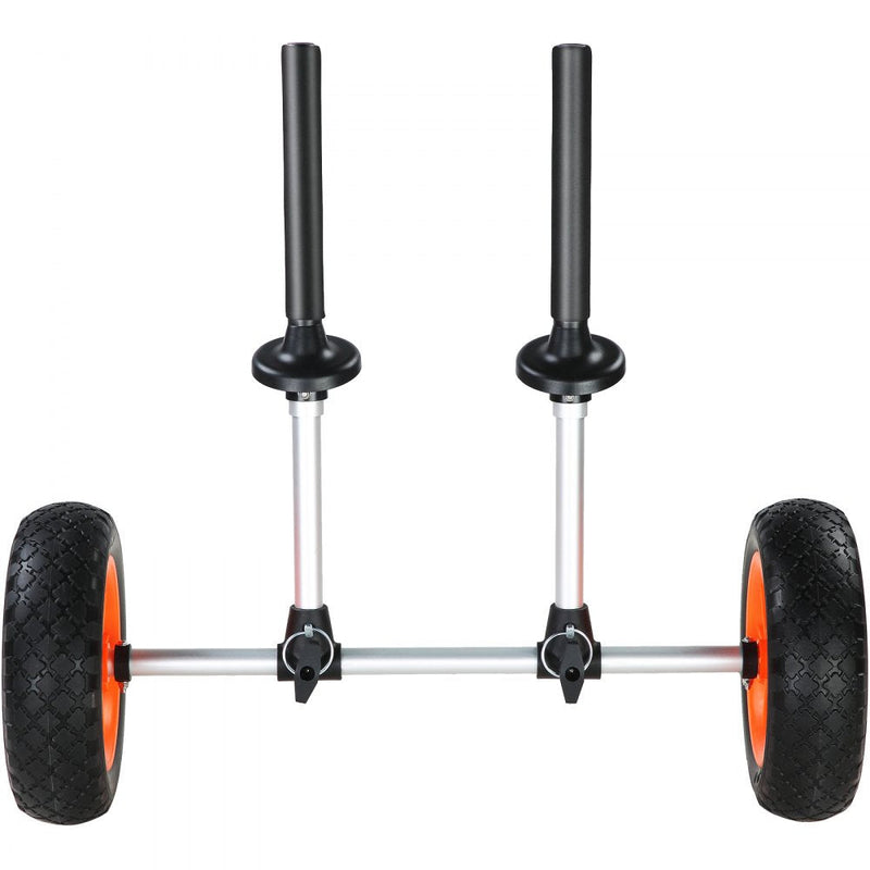 VEVOR Heavy Duty Kayak Cart, 280lbs Load Capacity, Detachable Canoe Trolley Cart with 10'' Solid Tires, Adjustable Width & Top Foam Protection, for Kayaks with Drain Holes of 2.54cm and Above