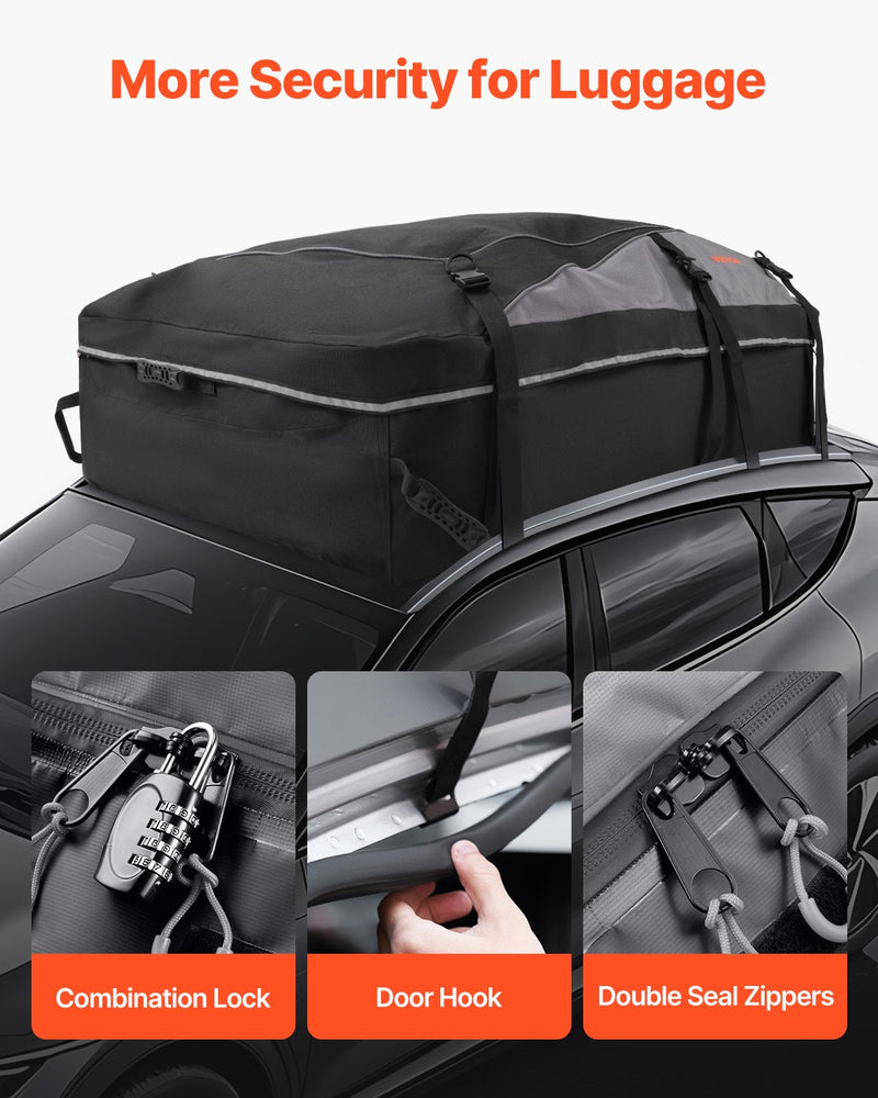 VEVOR Car Rooftop Cargo Carrier Bag 21 Cubic Feet Cargo Carrier for Car Roof