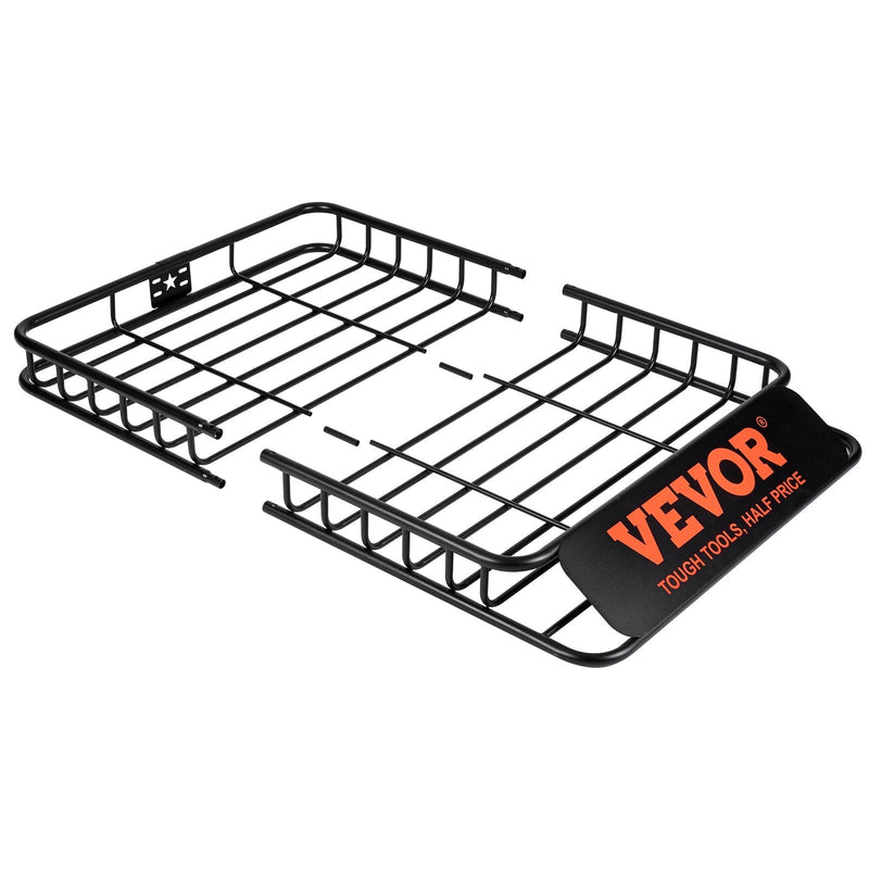 VEVOR Roof Rack Cargo Basket, 46" x 36" x 4.5" Rooftop Cargo Carrier, Heavy-duty 200 LBS Capacity Universal Roof Rack Basket, Luggage Holder for SUV, Truck, Vehicle