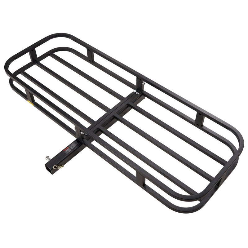 VEVOR 53 x 19 x 5 in Hitch Cargo Carrier, 500lb Capacity Trailer Hitch Mount Cargo Basket, Steel Luggage Carrier Rack Fits 2" Hitch Receiver for SUV Truck Pickup with Cargo Net, Stabilizer, Straps
