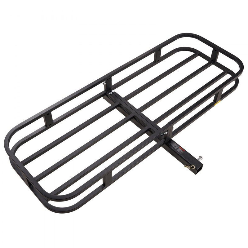 VEVOR 53 x 19 x 5 in Hitch Cargo Carrier, 500lb Capacity Trailer Hitch Mount Cargo Basket, Steel Luggage Carrier Rack Fits 2" Hitch Receiver for SUV Truck Pickup with Cargo Net, Stabilizer, Straps