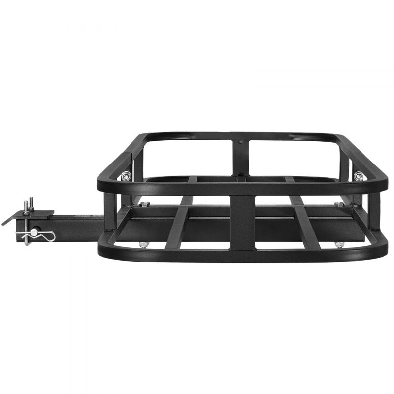 VEVOR 53 x 19 x 5 in Hitch Cargo Carrier, 500lb Capacity Trailer Hitch Mount Cargo Basket, Steel Luggage Carrier Rack Fits 2" Hitch Receiver for SUV Truck Pickup with Cargo Net, Stabilizer, Straps