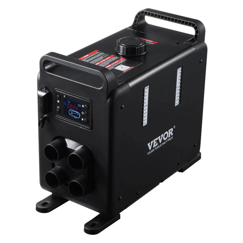 VEVOR 8KW Diesel Heater, 12V/24V All-in-One Diesel Air Heater, Bluetooth App, Remote Control & Display, CO Alarm, Fast Heating Vertical Portable Heater for Vehicles & Garage