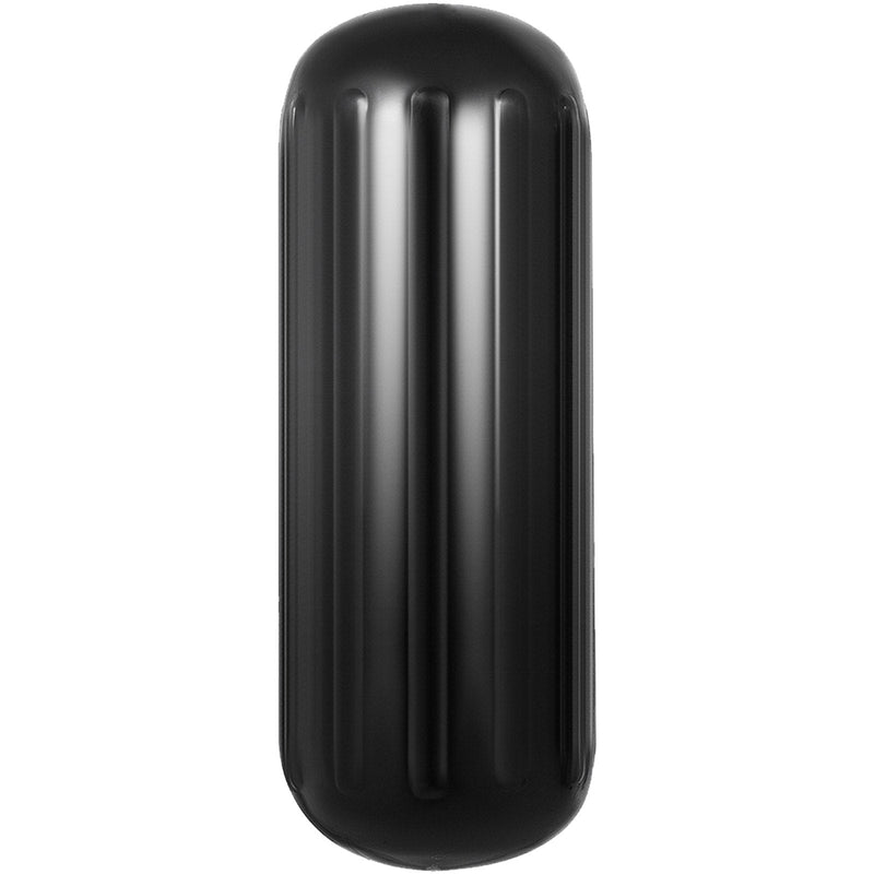 VEVOR Boat Fender, 10 x 28 Inch Inflatable Vinyl Boat Fenders, 4 pcs Ribbed Boat Bumpers, with Center Hole, for Bumpers Protection, Black