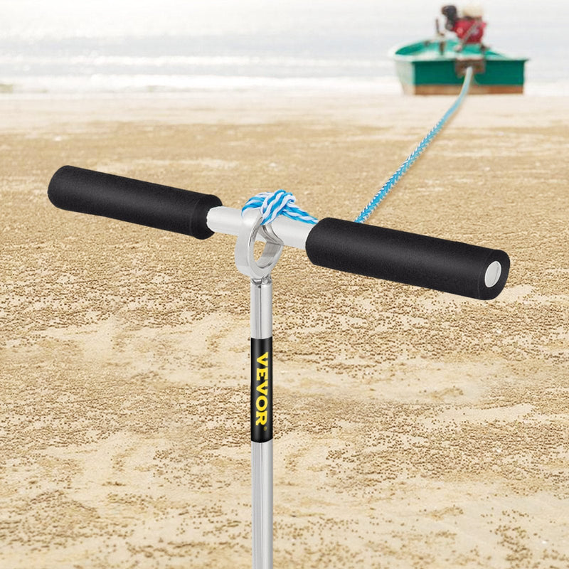 VEVOR Sand Anchor, 36" Length Auger to the Beach and Sandbar, 316 Stainless Steel Screw Anchor w/ Removable Handle, Bungee Line & Carry Bag, for Jet Ski PWC Pontoon Kayak