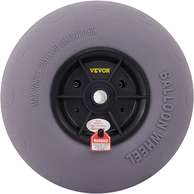 VEVOR Beach Balloon Wheels, 13" Replacement Sand Tires, TPU Cart Tires for Kayak Dolly, Canoe Cart and Buggy w/ Free Air Pump, 2-Pack