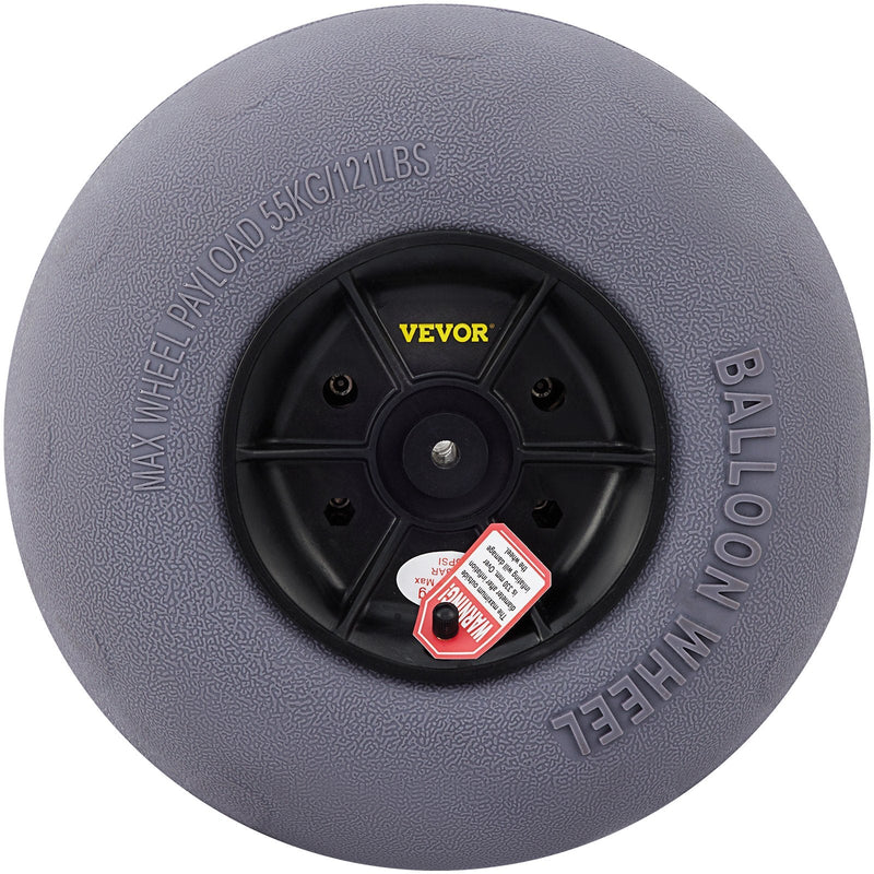 VEVOR Beach Balloon Wheels, 13" Replacement Sand Tires with 32" Stainless Steel Axle, TPU Cart Tires for Kayak Dolly, Canoe Cart and Buggy w/ Free Air Pump, 2-Pack