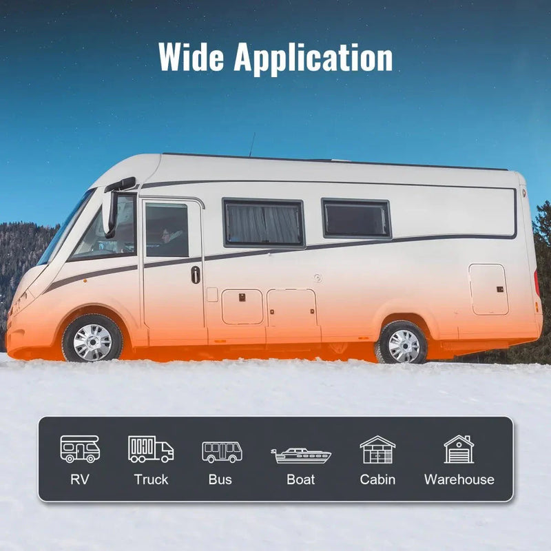 VEVOR Bluetooth App Control Diesel Air Heater, 12V 2KW Diesel Heater with Automatic Altitude Adjustment, Remote Control and LCD – Diesel Parking Heater for RV, Trailer, Camper, Van, Boat