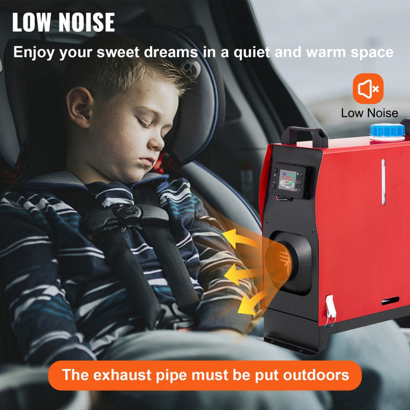 VEVOR Diesel Heater 12V Diesel Air Heater Muffler 8KW Diesel Heater with LCD Thermostat Monitor & Remote Control for Car Trucks and Motor-Home
