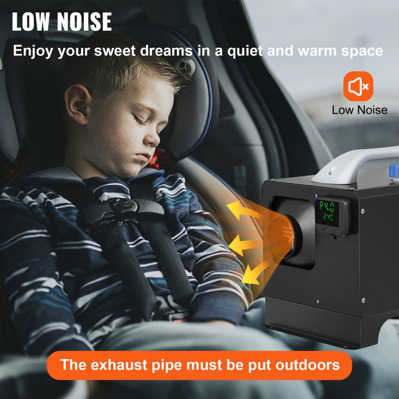 VEVOR Diesel Air Heater, 8KW Parking Heater, All in One 12V Truck Heater, One Outlet Hole, with Black LCD, Remote Control, Fast Heating Diesel Heater, For RV Truck, Boat, Bus, Car Trailer, Motorhomes