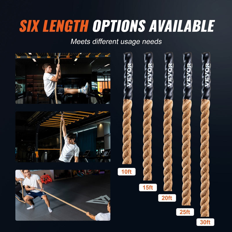 VEVOR 1.5"x10FT Gym Climbing Rope Fitness Strength Training Rope Home Exercise