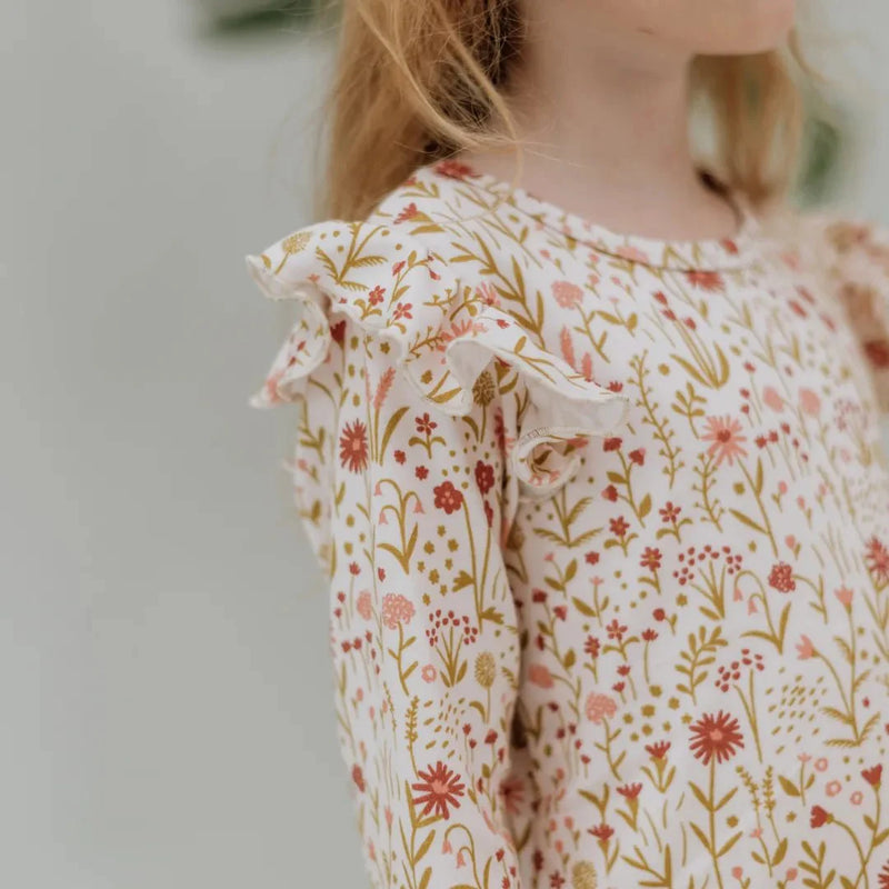 Youth Bamboo Ruffle Shoulder Long Sleeve Shirt — Last Call