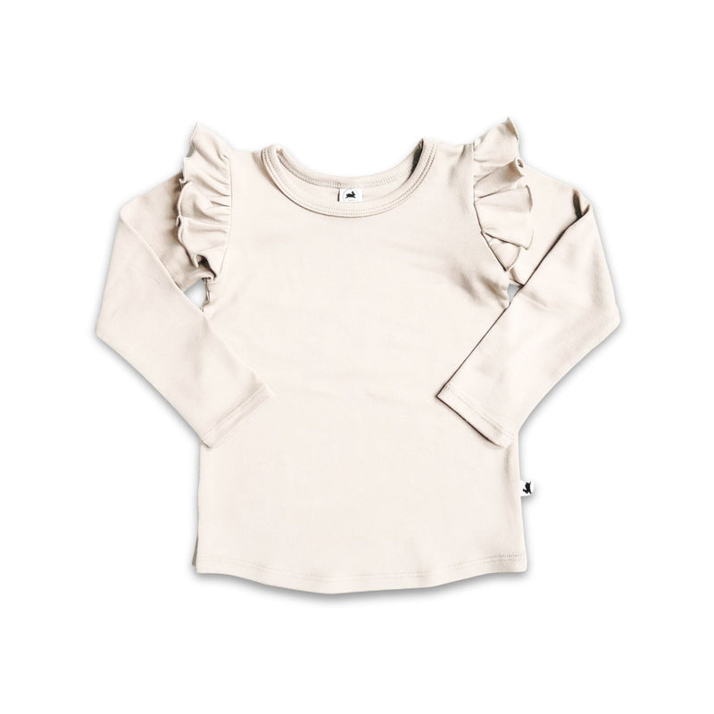 Youth Bamboo Ruffle Shoulder Long Sleeve Shirt — Last Call